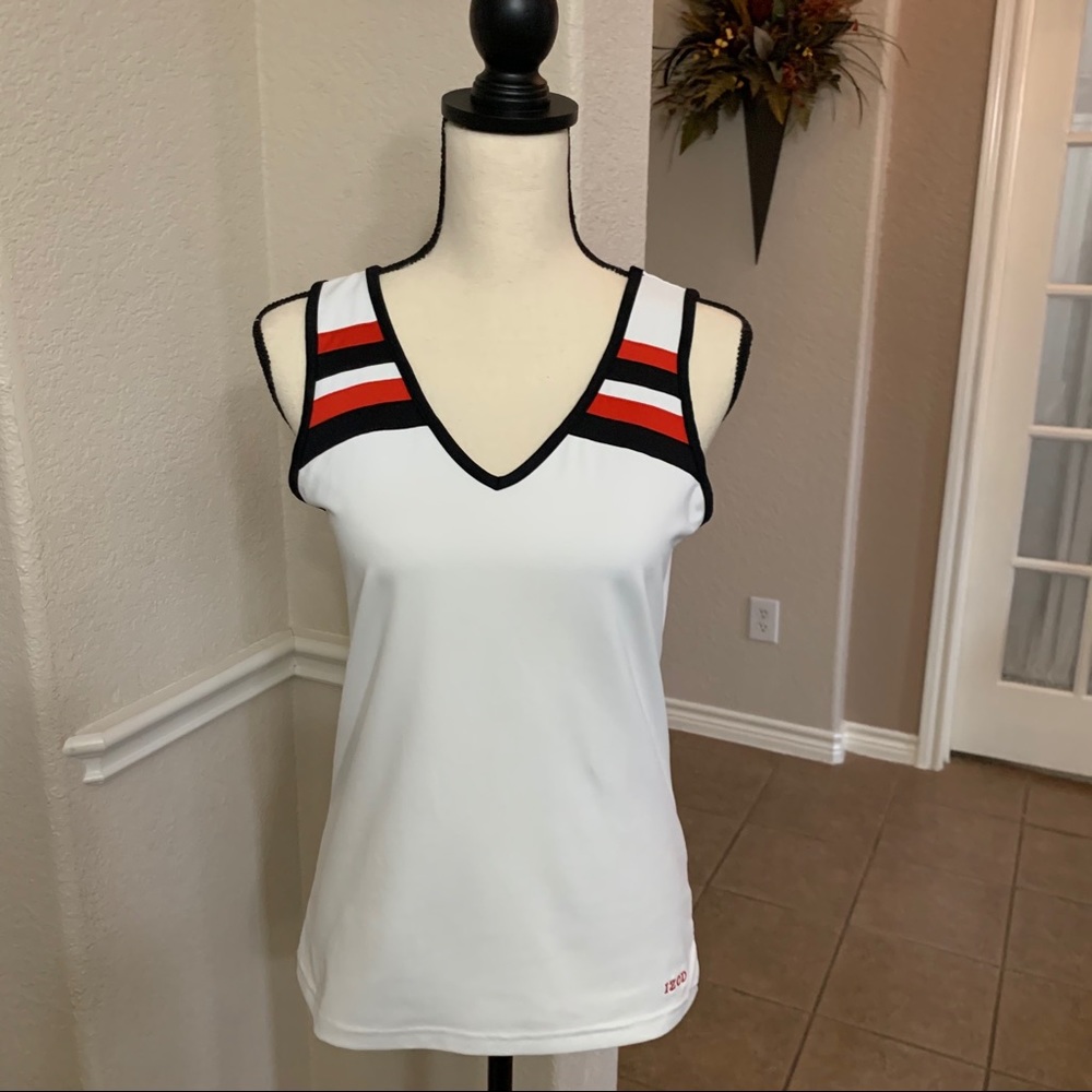 Izod red black white athletic sleeveless tank top Size S
